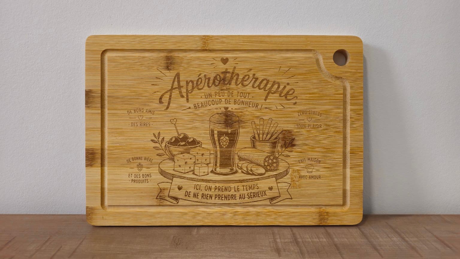 Planche personnalisée pour l’apéro